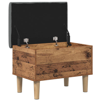 Opbergbank met kussen Eikenhout 62 x 42 x 46 cm Bewerkt hout