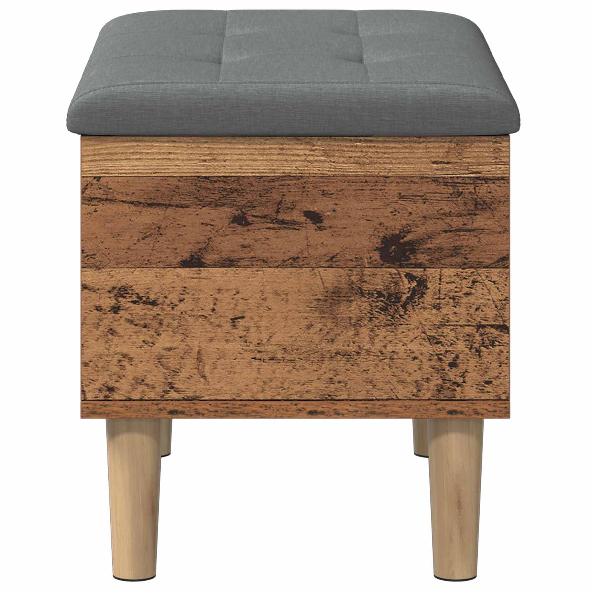 Opbergbank met kussen Eikenhout 62 x 42 x 46 cm Bewerkt hout