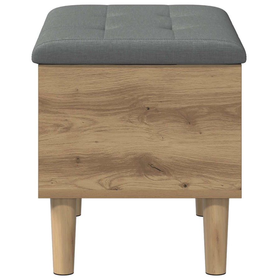 Opbergbank met kussen Artisanaal eiken 62 x 42 x 46 cm