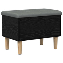 Opbergbank met kussen Zwart eiken 62 x 42 x 46 cm Bewerkt hout