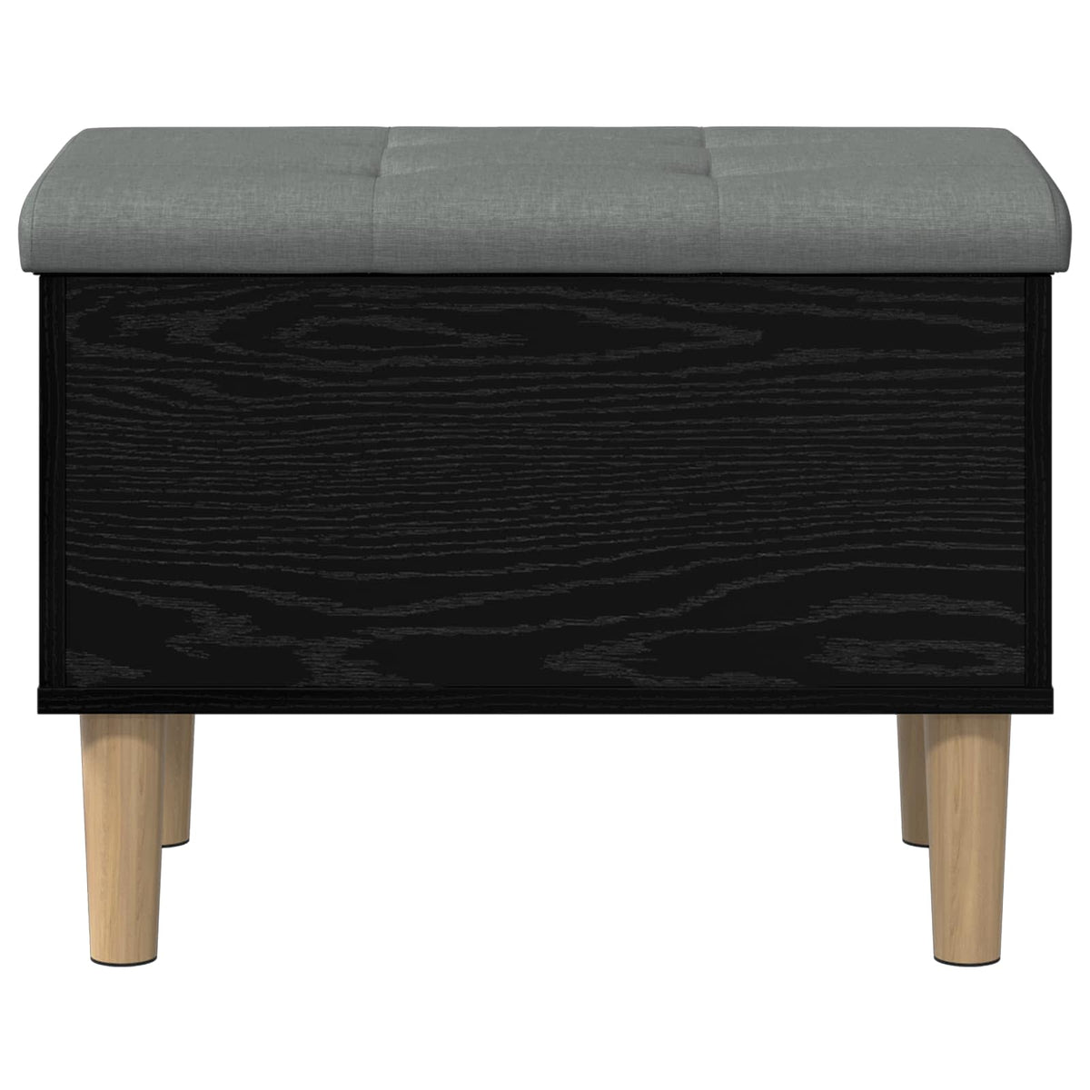 Opbergbank met kussen Zwart eiken 62 x 42 x 46 cm Bewerkt hout