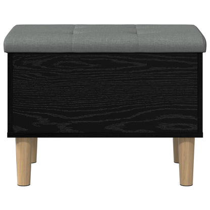 Opbergbank met kussen Zwart eiken 62 x 42 x 46 cm Bewerkt hout