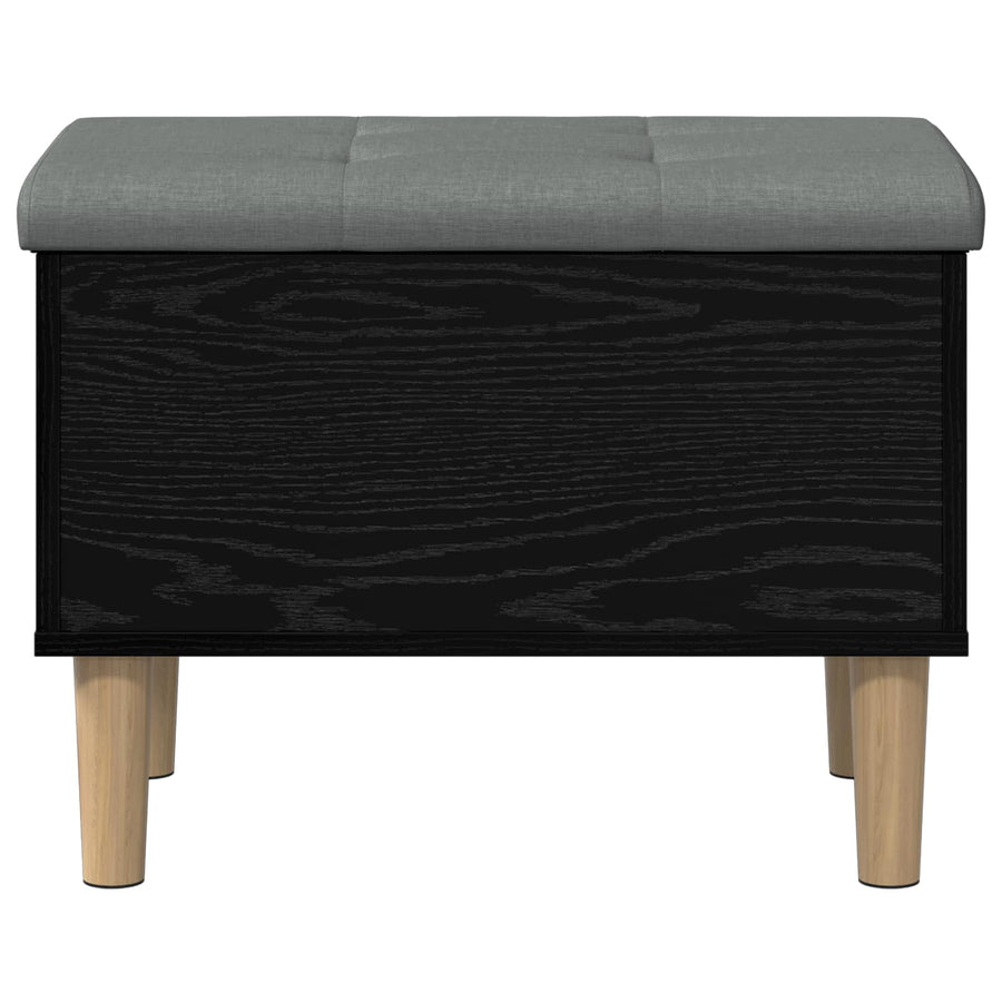 Opbergbank met kussen Zwart eiken 62 x 42 x 46 cm Bewerkt hout