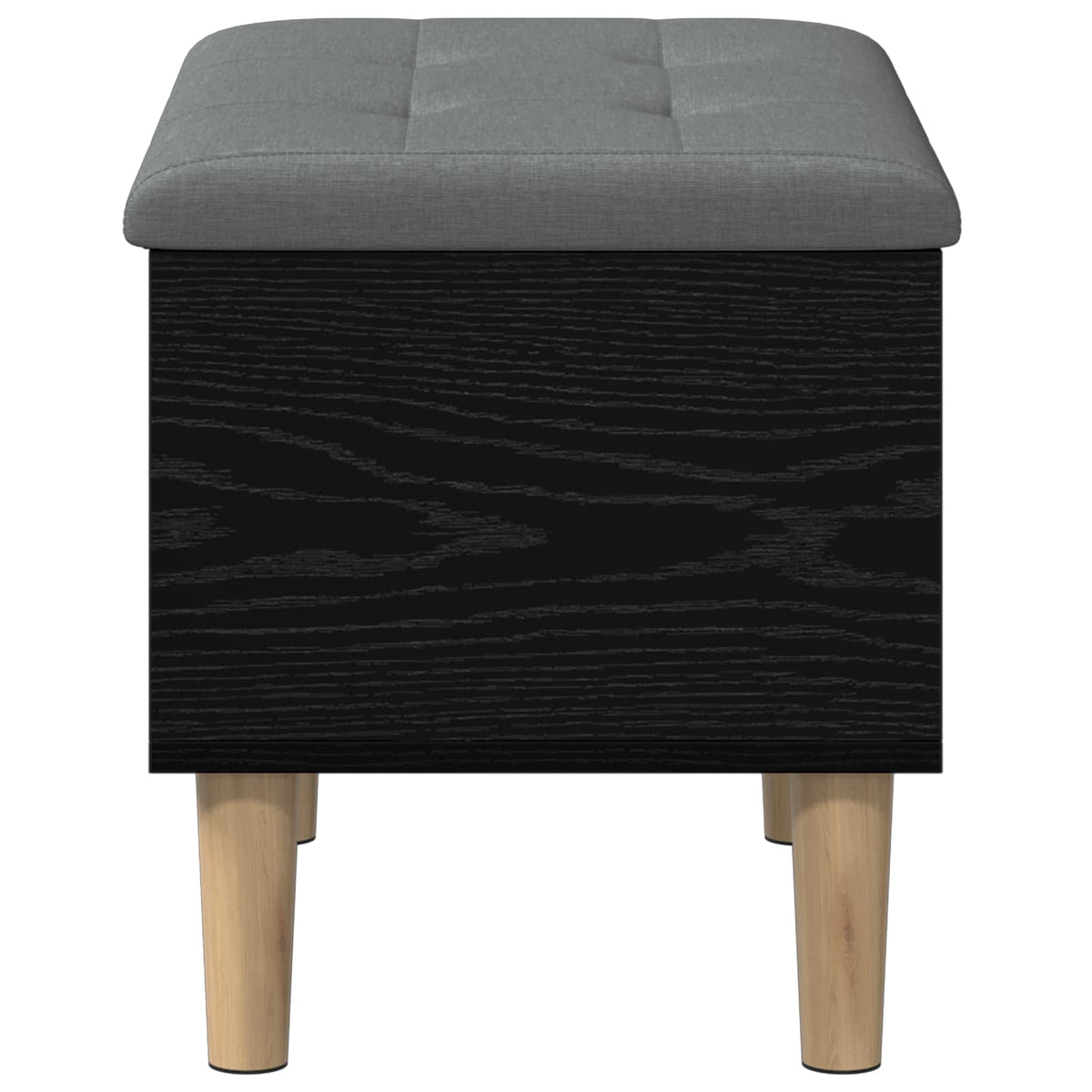 Opbergbank met kussen Zwart eiken 62 x 42 x 46 cm Bewerkt hout