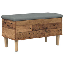 Opbergbank met kussen Eikenhout 82 x 42 x 46 cm Bewerkt hout