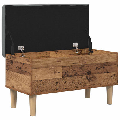 Opbergbank met kussen Eikenhout 82 x 42 x 46 cm Bewerkt hout