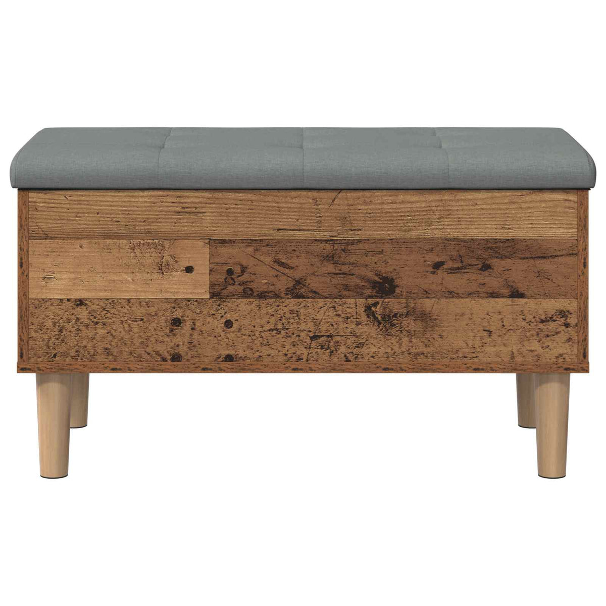 Opbergbank met kussen Eikenhout 82 x 42 x 46 cm Bewerkt hout