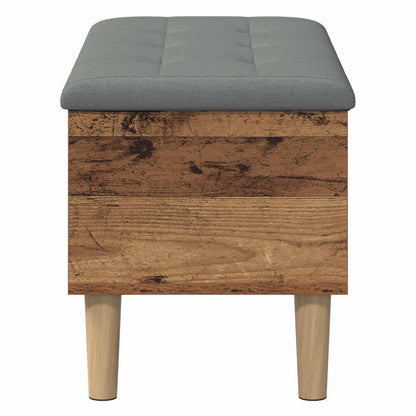 Opbergbank met kussen Eikenhout 82 x 42 x 46 cm Bewerkt hout