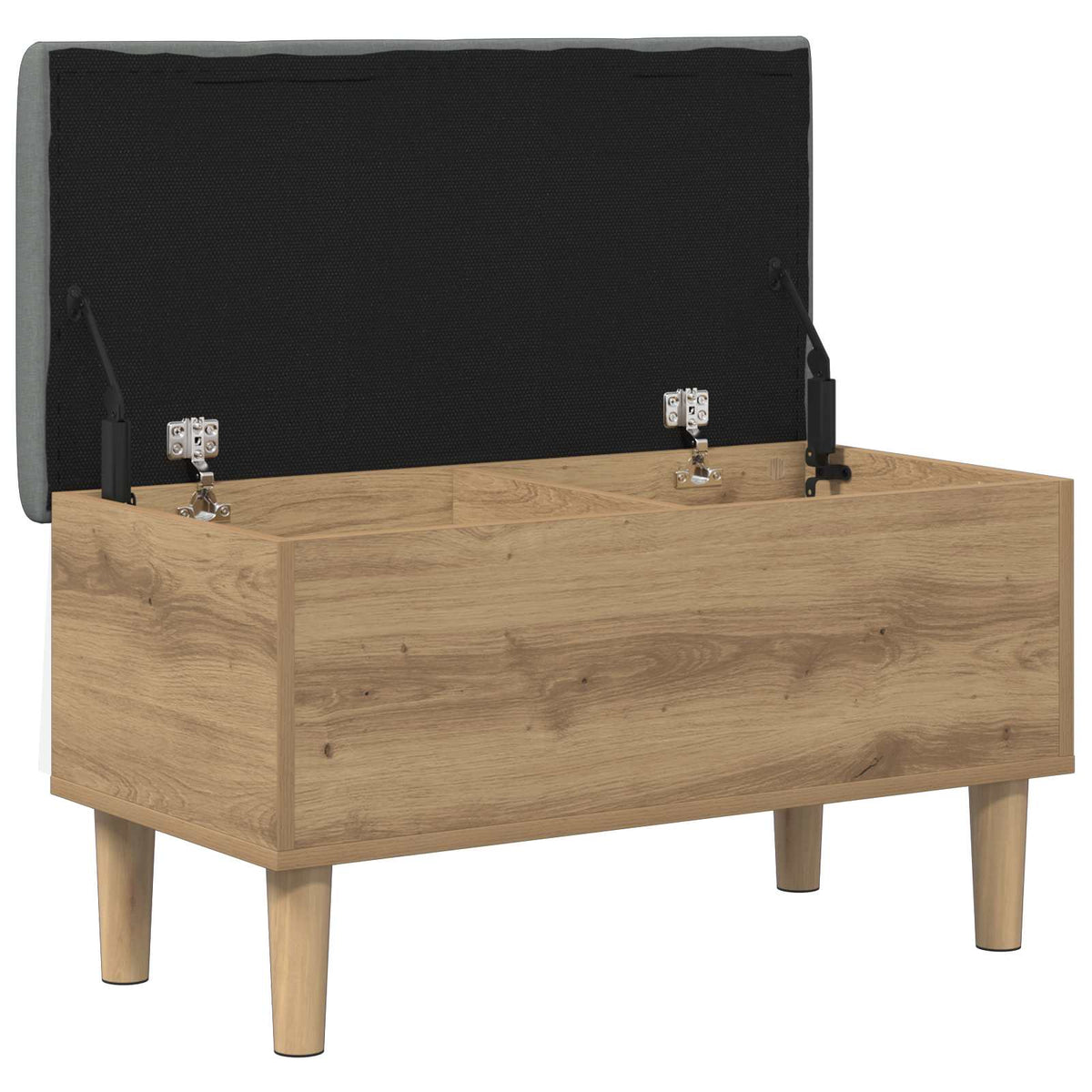 Opbergbank met kussen Artisanaal eiken 82 x 42 x 46 cm