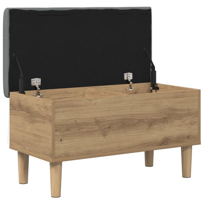 Opbergbank met kussen Artisanaal eiken 82 x 42 x 46 cm