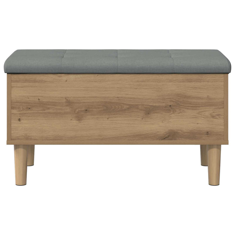Opbergbank met kussen Artisanaal eiken 82 x 42 x 46 cm