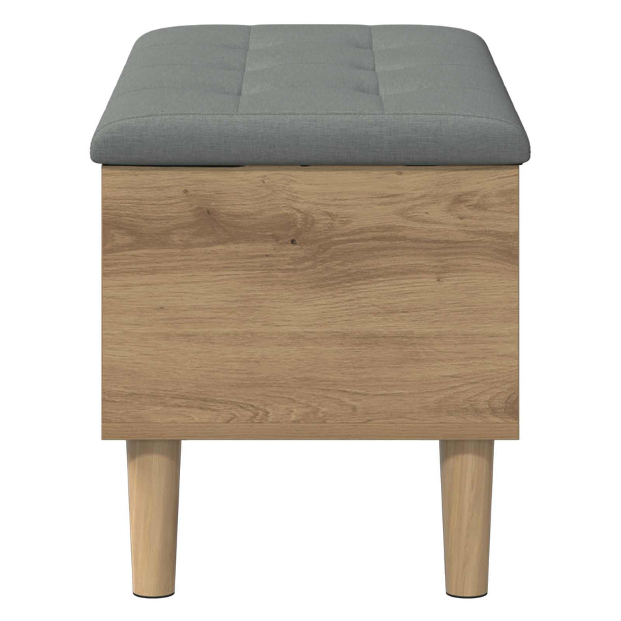Opbergbank met kussen Artisanaal eiken 82 x 42 x 46 cm