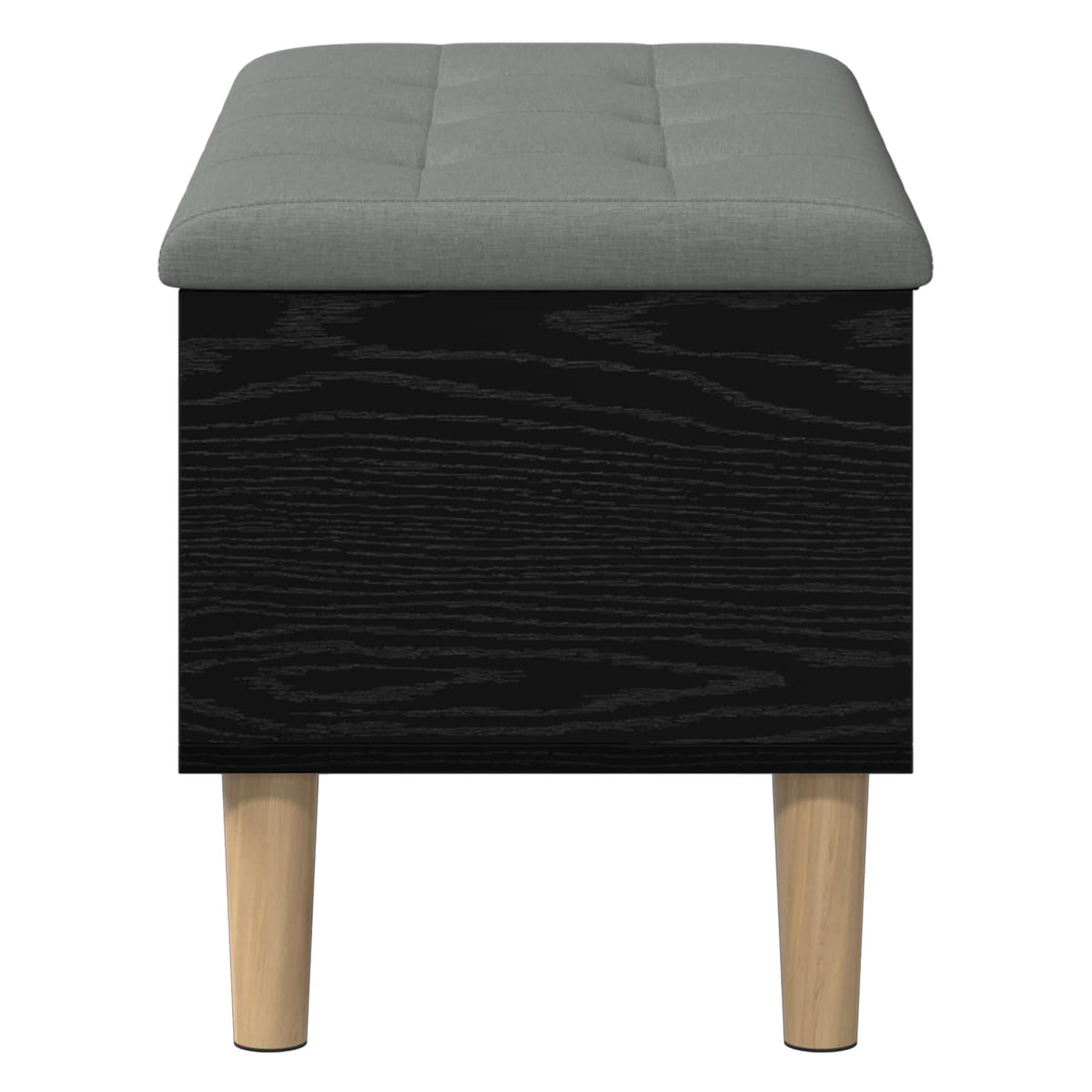 Opbergbank met kussen Zwart eiken 82 x 42 x 46 cm Bewerkt hout