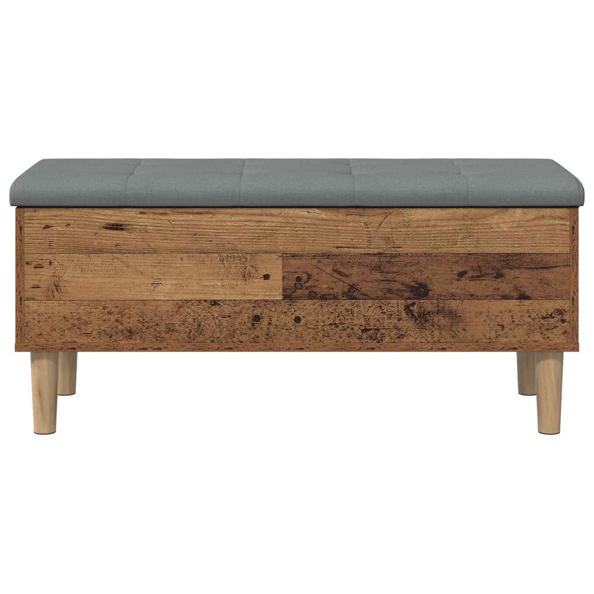 Opbergbank met kussen Eikenhout 102 x 42 x 46 cm Bewerkt hout