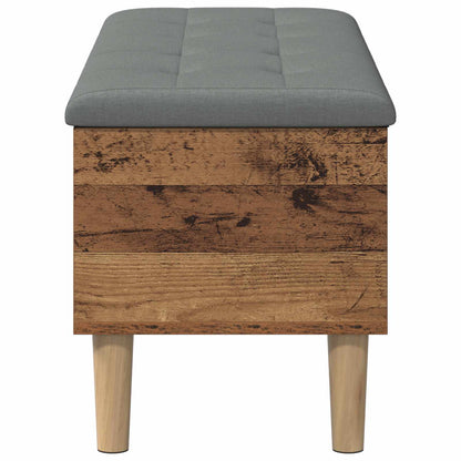 Opbergbank met kussen Eikenhout 102 x 42 x 46 cm Bewerkt hout