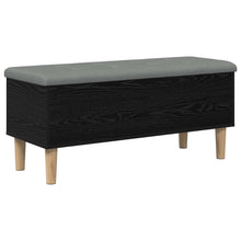Opbergbank met kussen Zwart eiken 102 x 42 x 46 cm Bewerkt hout