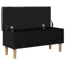 Opbergbank met kussen Zwart eiken 102 x 42 x 46 cm Bewerkt hout
