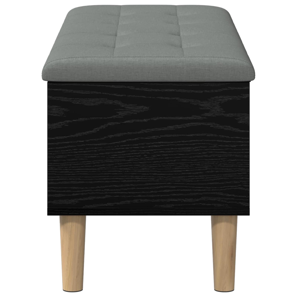 Opbergbank met kussen Zwart eiken 102 x 42 x 46 cm Bewerkt hout