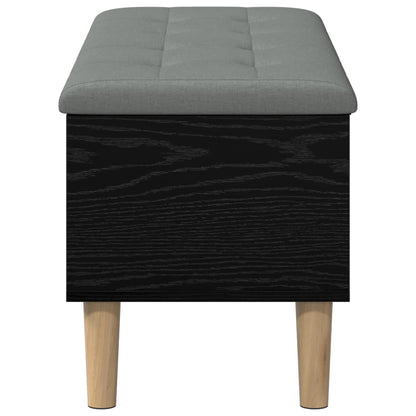 Opbergbank met kussen Zwart eiken 102 x 42 x 46 cm Bewerkt hout
