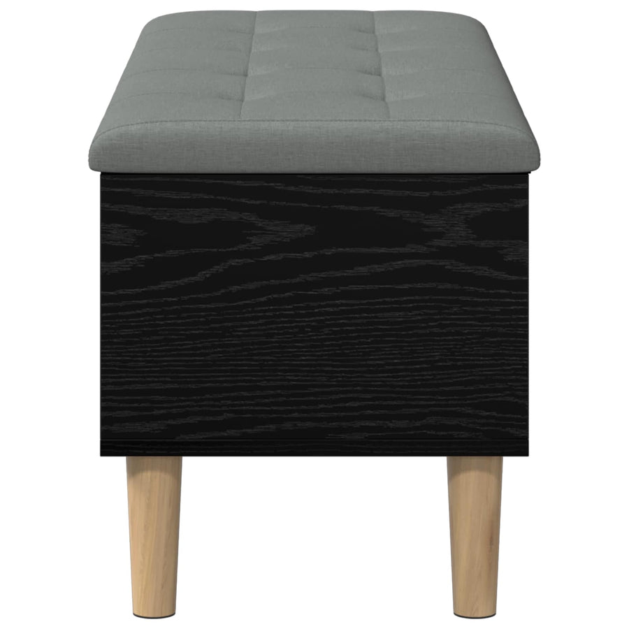 Opbergbank met kussen Zwart eiken 102 x 42 x 46 cm Bewerkt hout