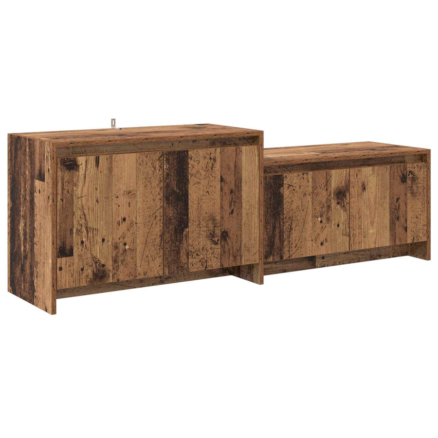 Tv-meubel 147 x 35 x 50 cm Eikenhout Bewerkt hout
