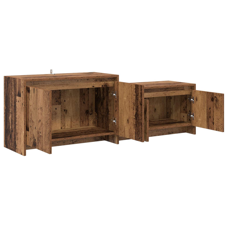 Tv-meubel 147 x 35 x 50 cm Eikenhout Bewerkt hout