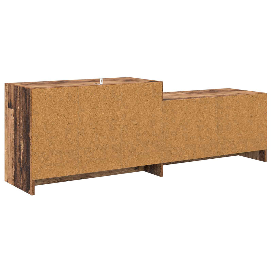 Tv-meubel 147 x 35 x 50 cm Eikenhout Bewerkt hout