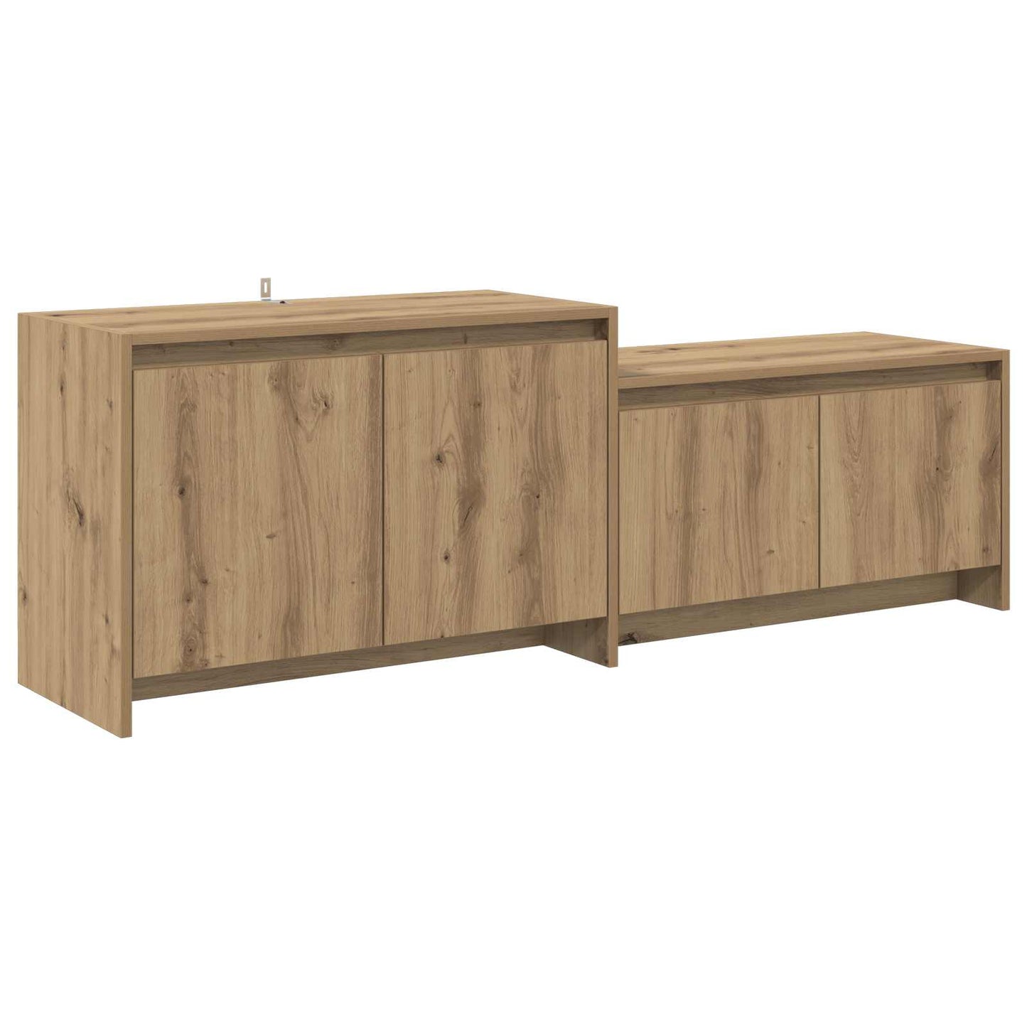 Tv-meubel 147 x 35 x 50 cm Artisanaal eiken Bewerkt hout