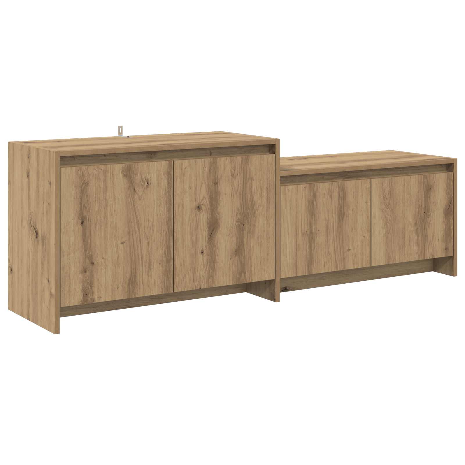 Tv-meubel 147 x 35 x 50 cm Artisanaal eiken Bewerkt hout
