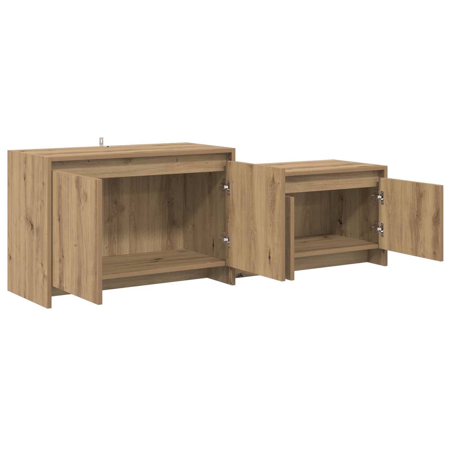 Tv-meubel 147 x 35 x 50 cm Artisanaal eiken Bewerkt hout