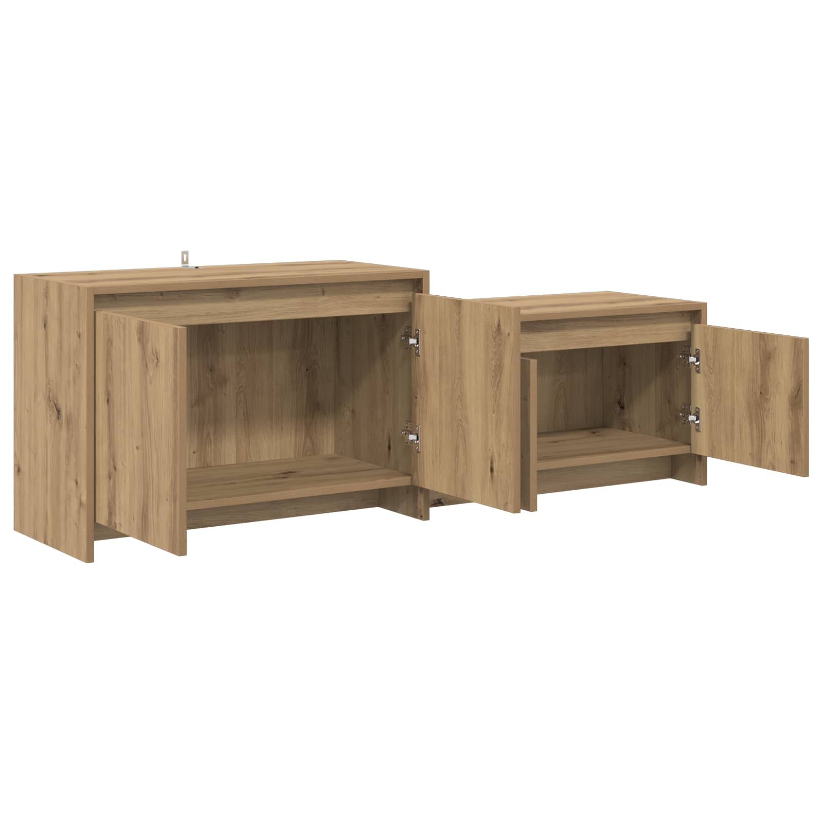 Tv-meubel 147 x 35 x 50 cm Artisanaal eiken Bewerkt hout