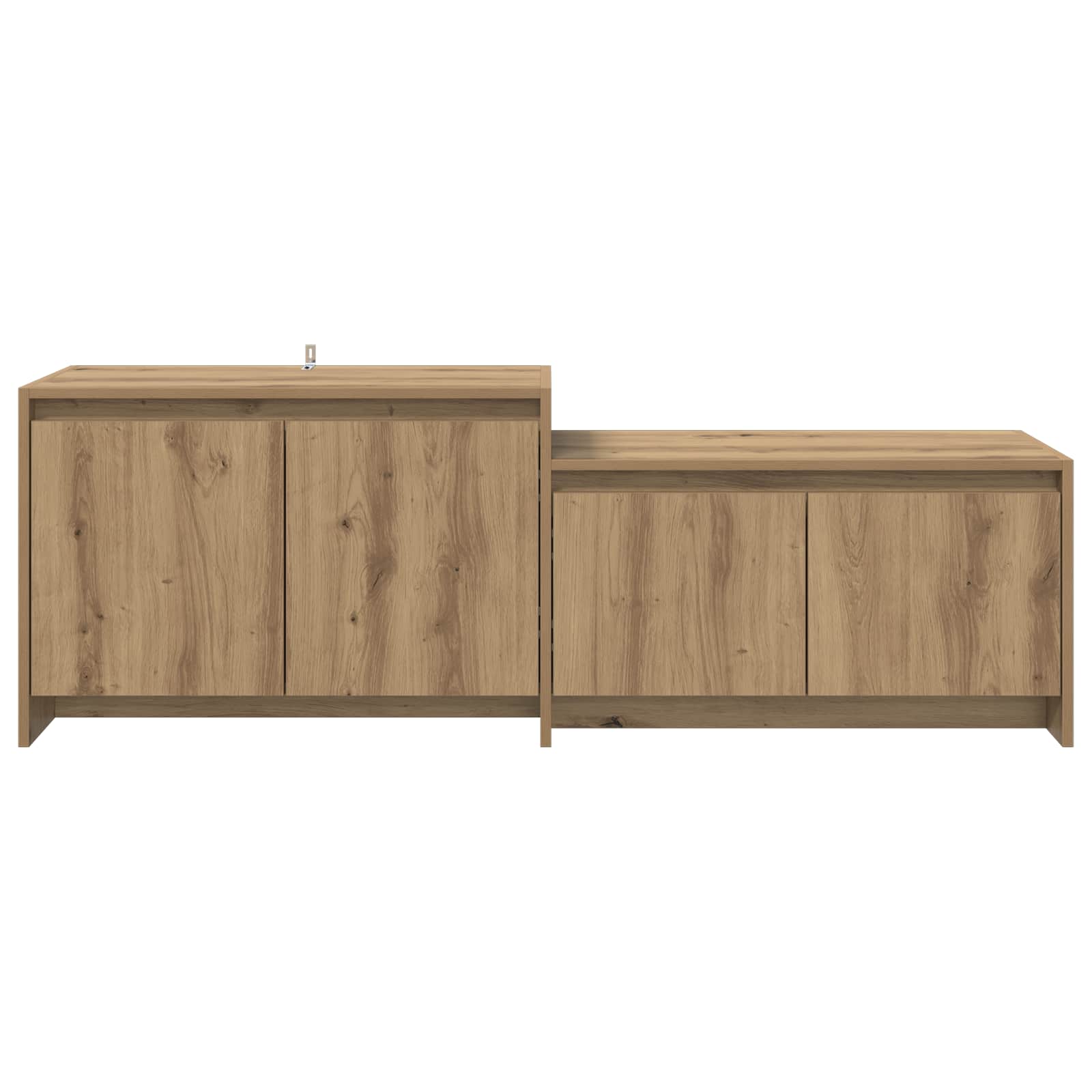 Tv-meubel 147 x 35 x 50 cm Artisanaal eiken Bewerkt hout