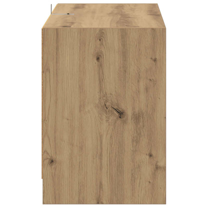 Tv-meubel 147 x 35 x 50 cm Artisanaal eiken Bewerkt hout