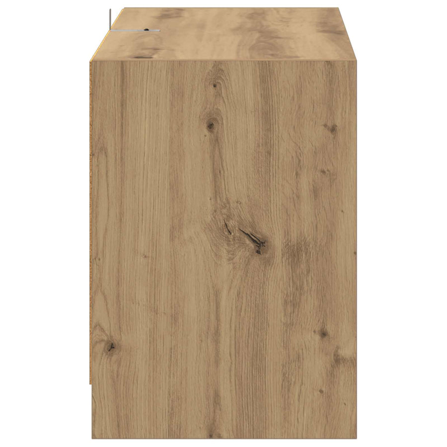 Tv-meubel 147 x 35 x 50 cm Artisanaal eiken Bewerkt hout