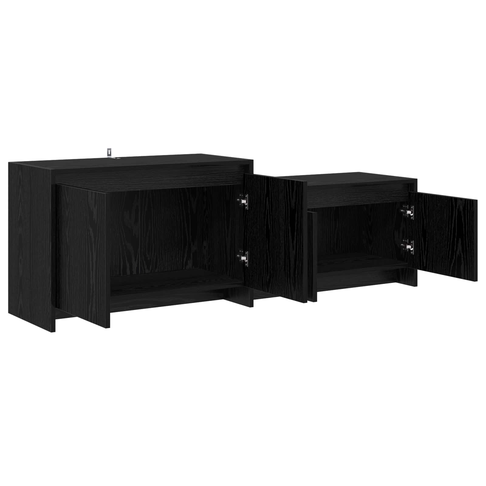 Tv-meubel 147 x 35 x 50 cm Zwart eiken Bewerkt hout