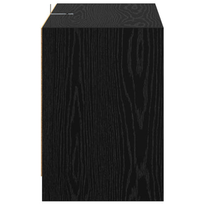 Tv-meubel 147 x 35 x 50 cm Zwart eiken Bewerkt hout