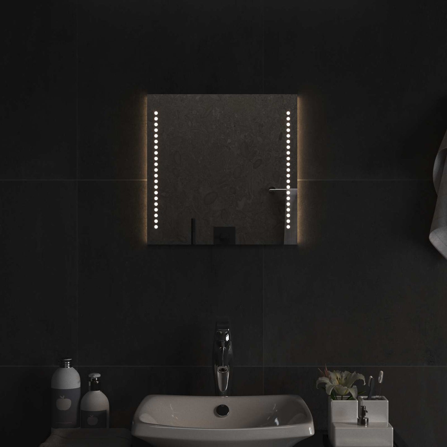 LED Badkamer Spiegel Transparant 40 x 40 cm gehard glas