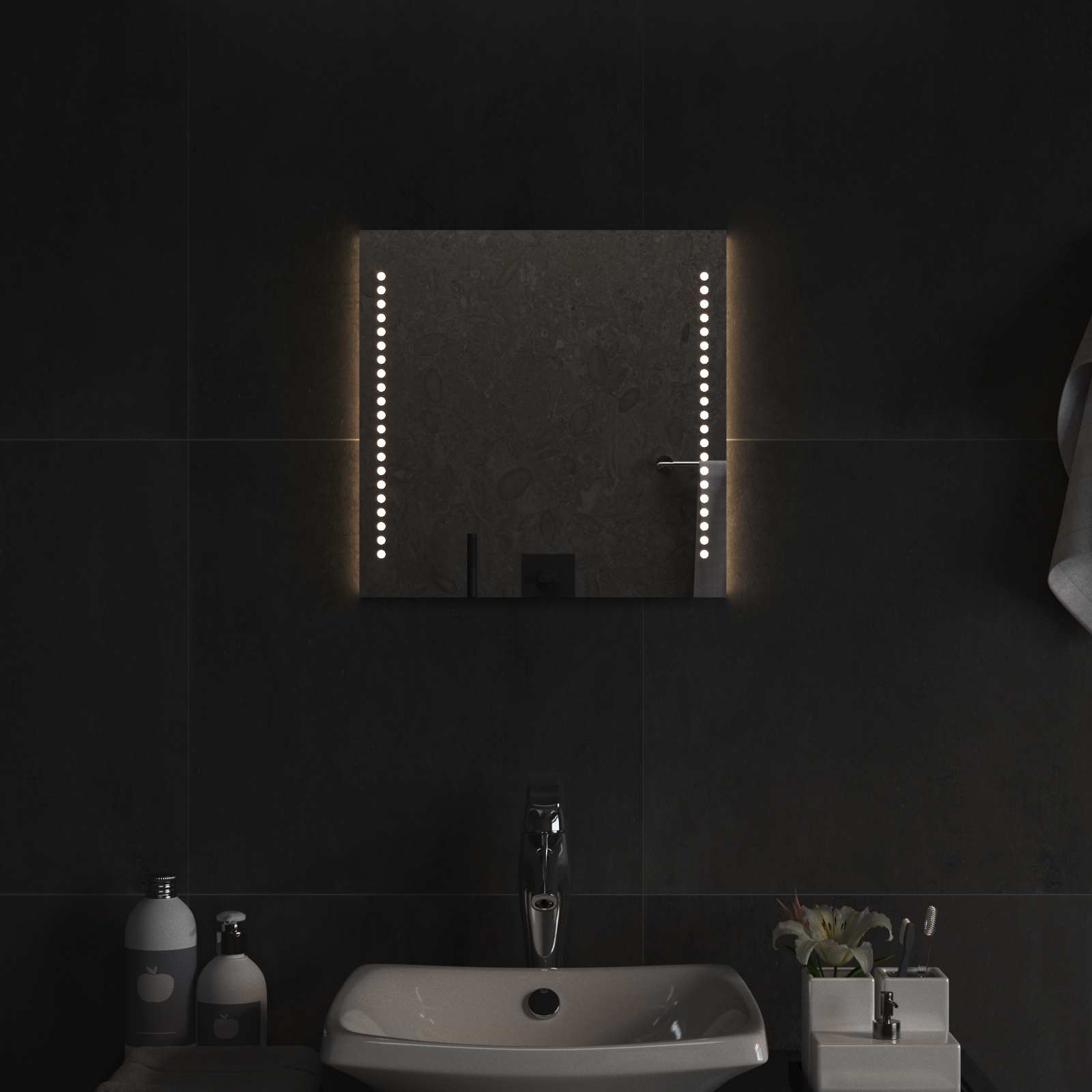 LED Badkamer Spiegel Transparant 40 x 40 cm gehard glas