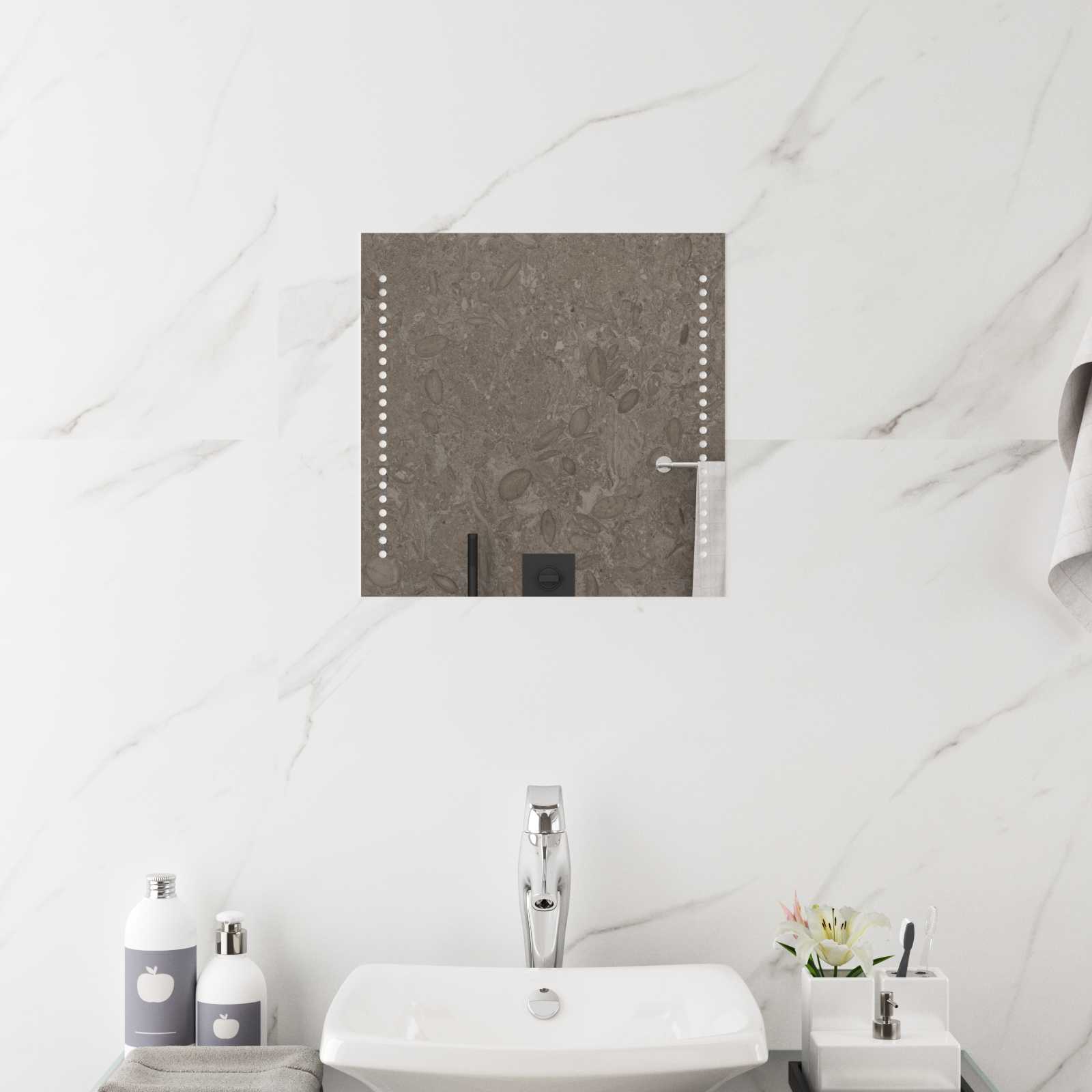 LED Badkamer Spiegel Transparant 40 x 40 cm gehard glas