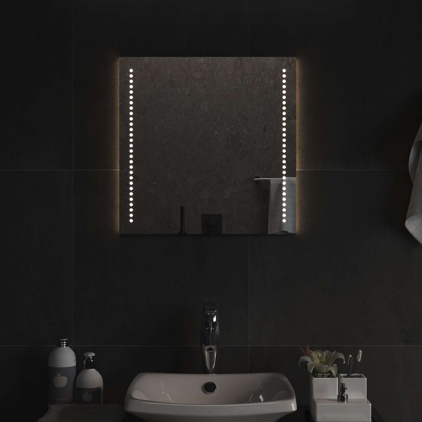 LED Badkamer Spiegel Transparant 50 x 50 cm gehard glas
