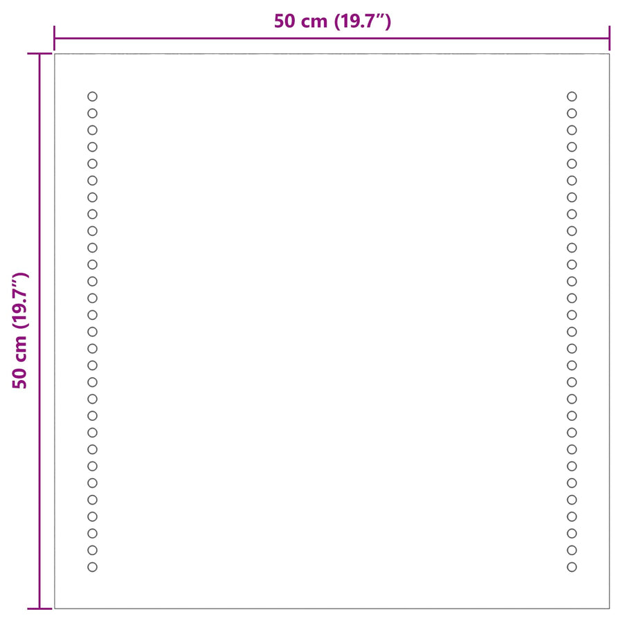 LED Badkamer Spiegel Transparant 50 x 50 cm gehard glas
