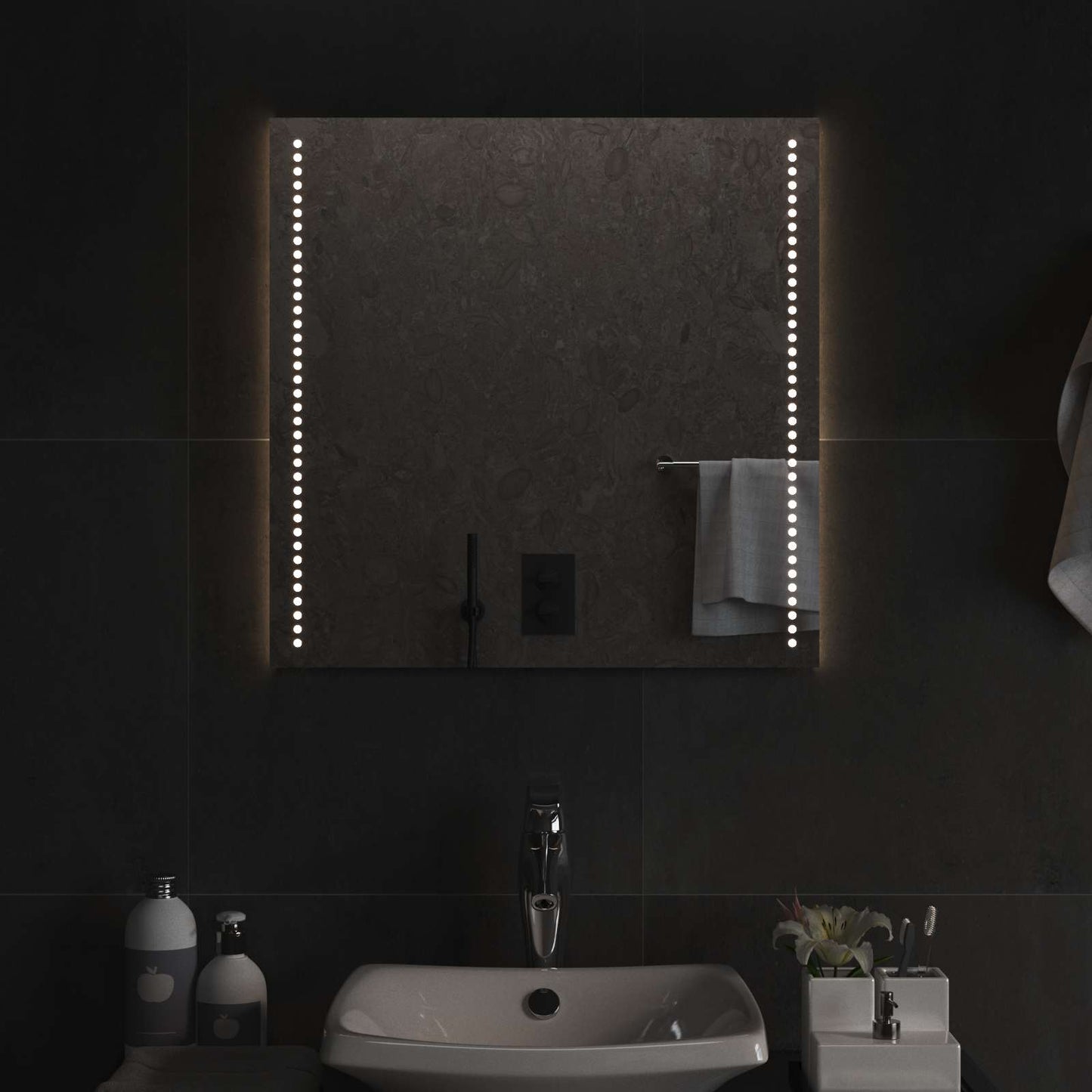 LED Badkamer Spiegel Transparant 60 x 60 cm gehard glas
