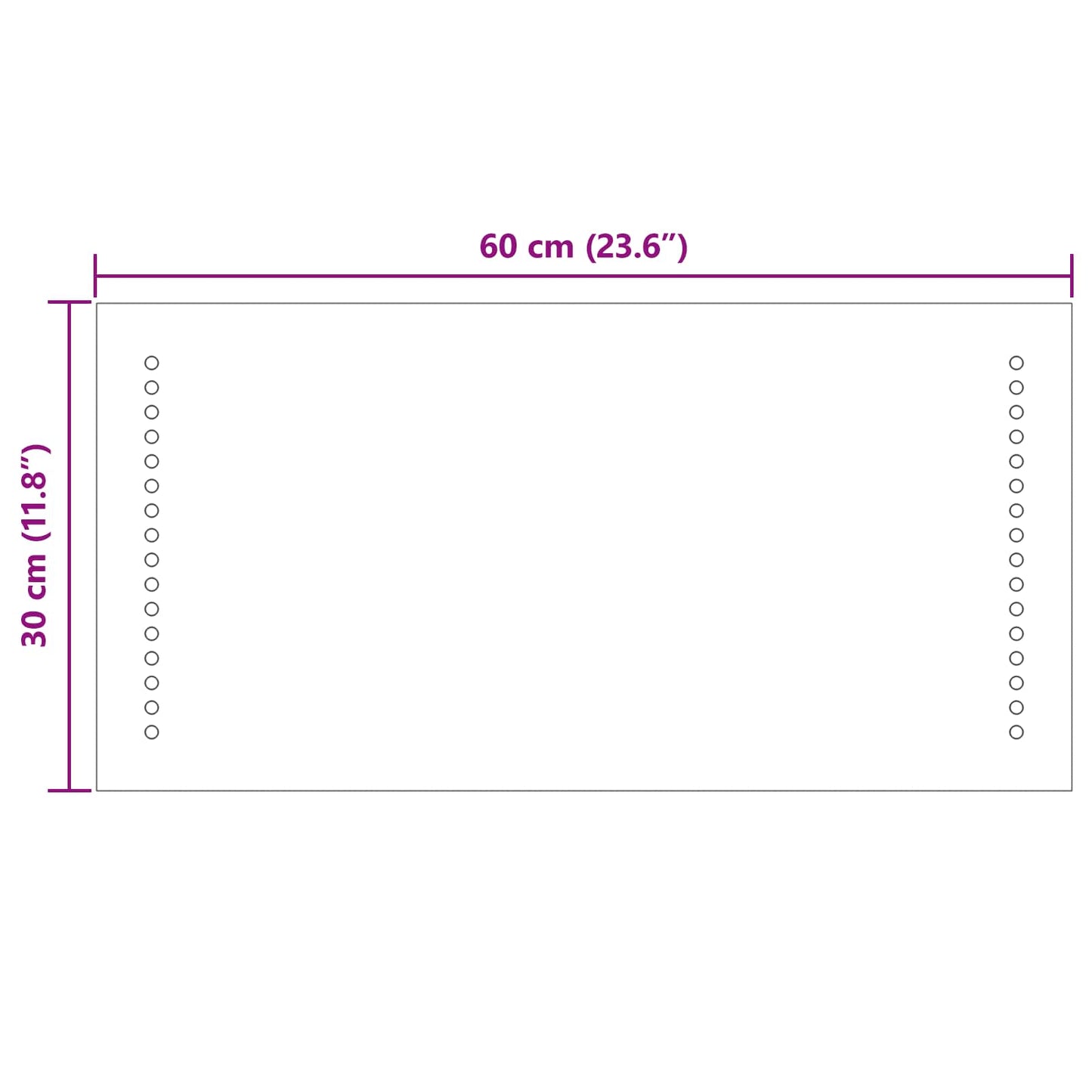 LED Badkamer Spiegel Doorzichtig 60 x 30 cm gehard glas