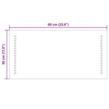LED Badkamer Spiegel Doorzichtig 60 x 30 cm gehard glas