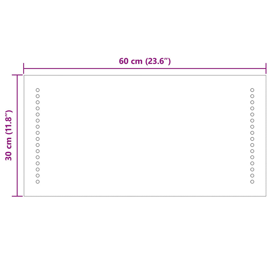 LED Badkamer Spiegel Doorzichtig 60 x 30 cm gehard glas