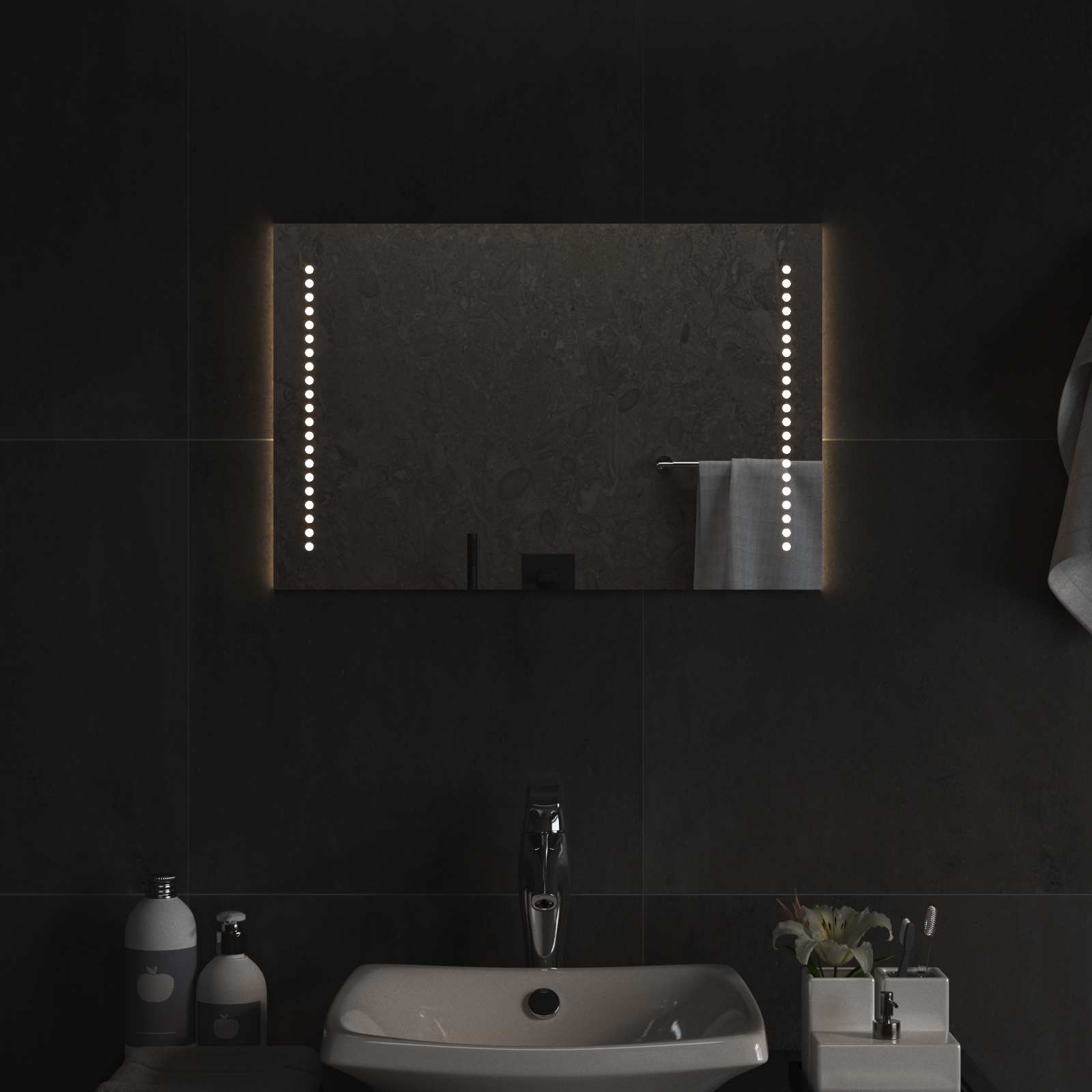LED Badkamer Spiegel Doorzichtig 60 x 40 cm gehard glas