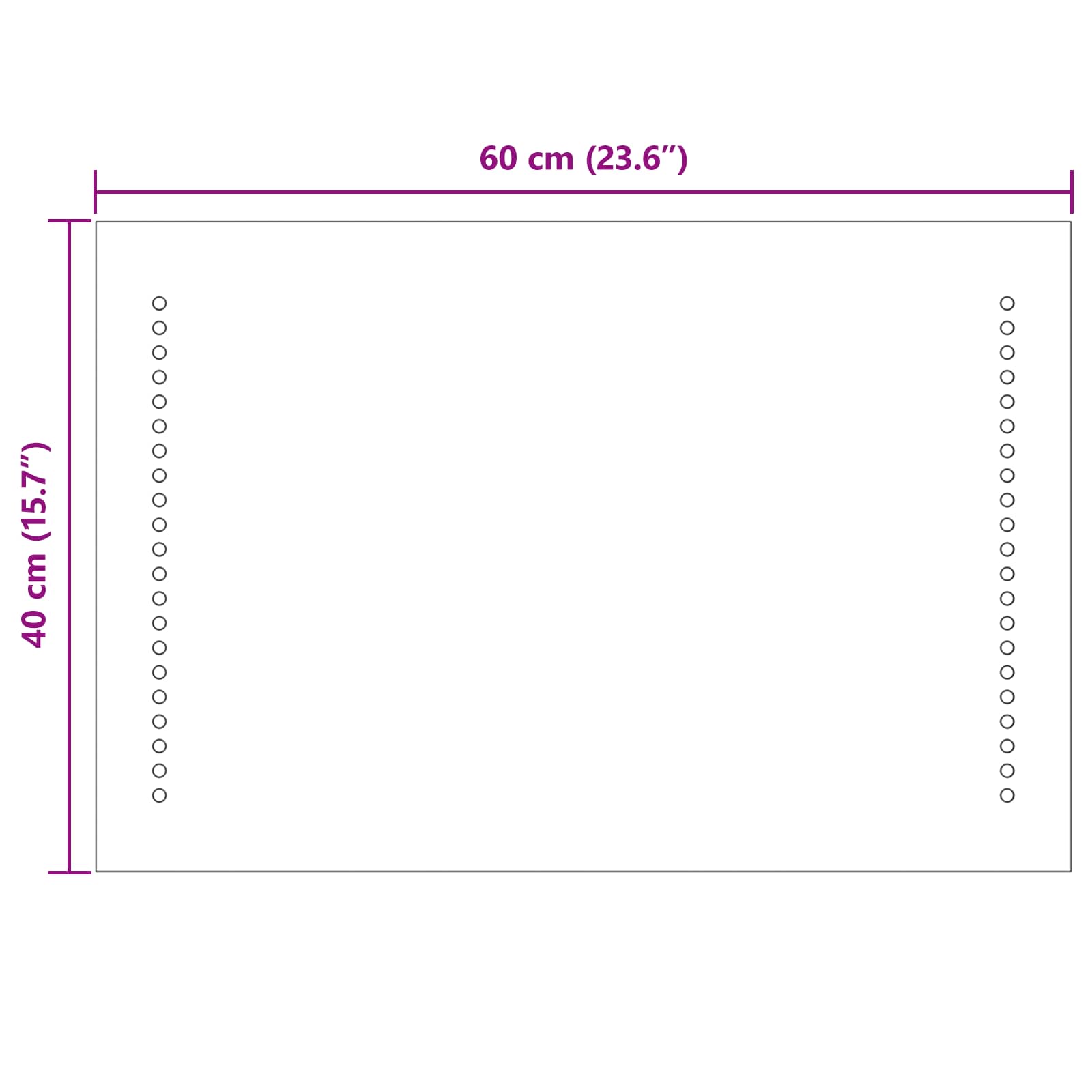 LED Badkamer Spiegel Doorzichtig 60 x 40 cm gehard glas