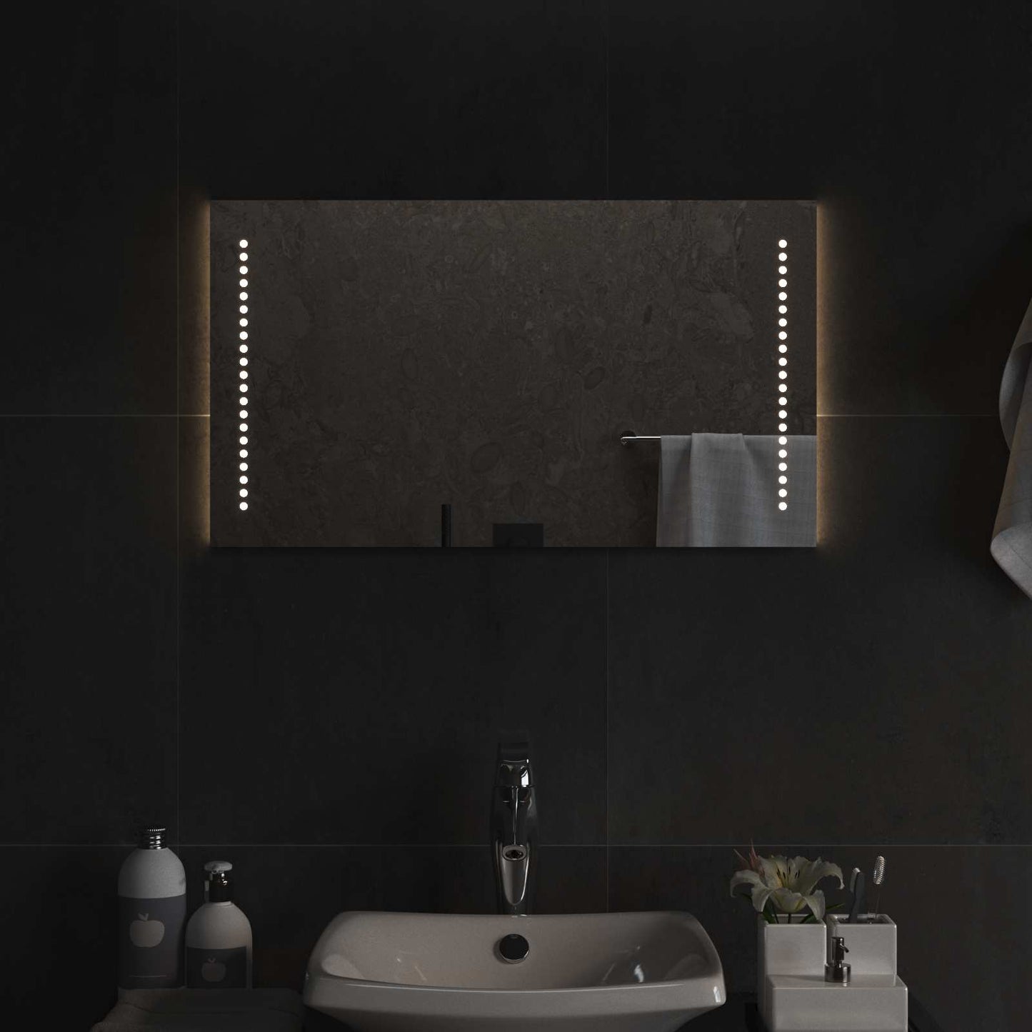 LED Badkamer Spiegel Doorzichtig 70 x 40 cm gehard glas