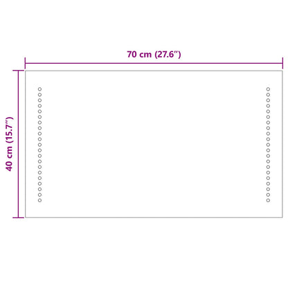 LED Badkamer Spiegel Doorzichtig 70 x 40 cm gehard glas