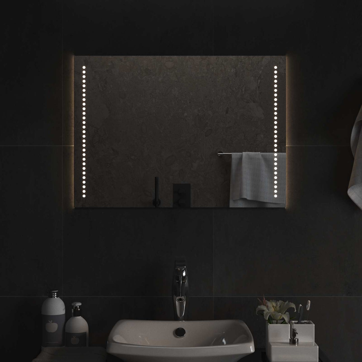 LED Badkamer Spiegel Doorzichtig 70 x 50 cm gehard glas